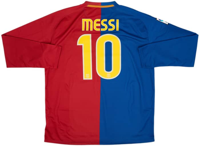2008-09 Barcelona Home L/S Shirt Messi #10 - 8/10 - (XL)