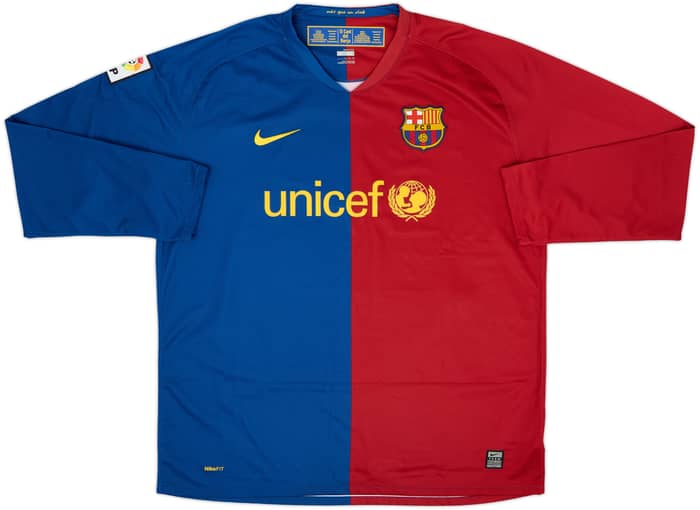2008-09 Barcelona Home L/S Shirt Messi #10 - 8/10 - (XL)