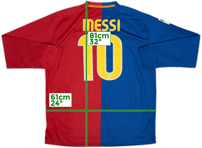 2008-09 Barcelona Home L/S Shirt Messi #10 - 8/10 - (XL)