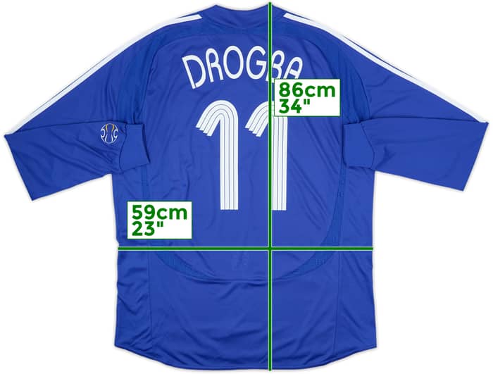 2006-08 Chelsea Home L/S Shirt Drogba #11 - 8/10 - (XL)