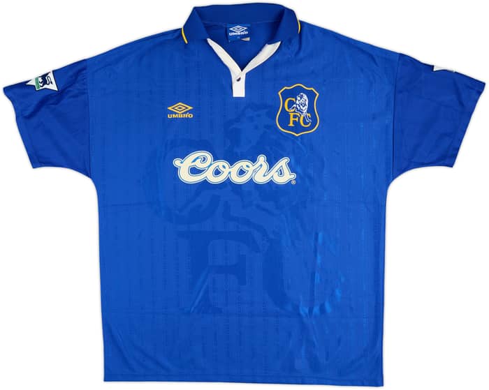 1996-97 Chelsea Signed Home Shirt Zola #25 - 8/10 - (XL)