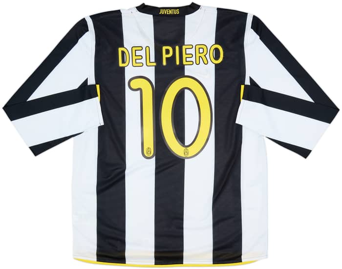 2008-09 Juventus Authentic Home L/S Shirt Del Piero #10 - 8/10 - (XL)
