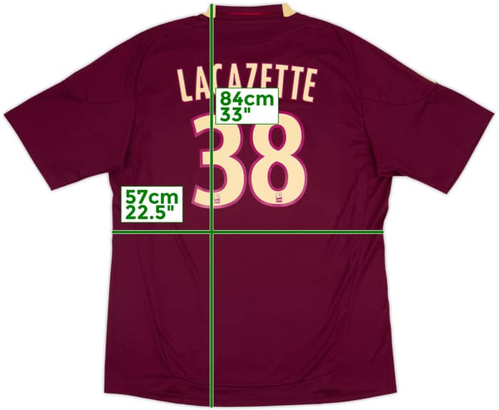 2010-11 Lyon Away Shirt Lacazette #38 - 8/10 - (XL)