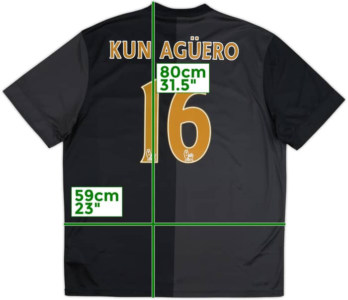2013-14 Manchester City Away Shirt Kun Aguero #16 - 6/10 - (XL)