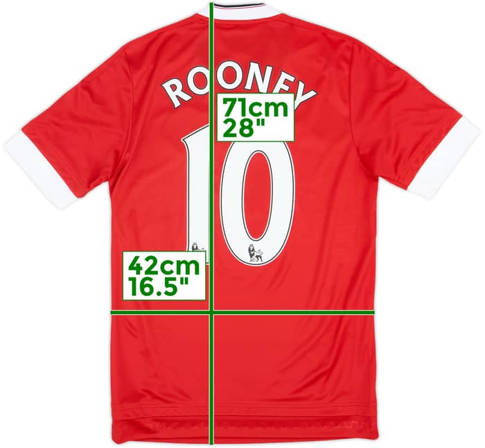 2015-16 Manchester United Home Shirt Rooney #10 (XS)