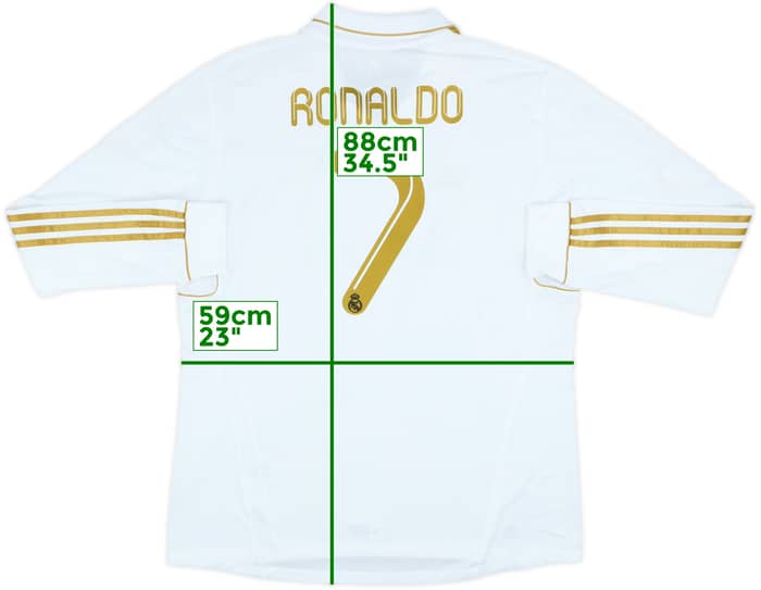 2011-12 Real Madrid Home L/S Shirt Ronaldo #7 - 8/10 - (XXL)
