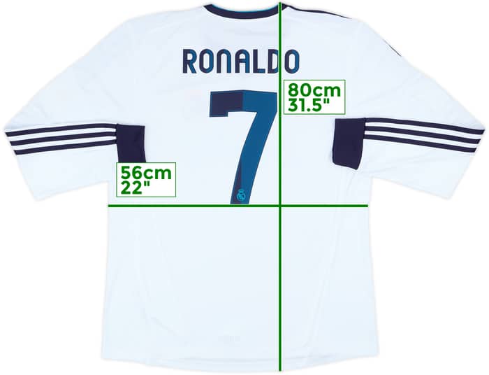 2012-13 Real Madrid Home L/S Shirt Ronaldo #7 - 8/10 - (XL)