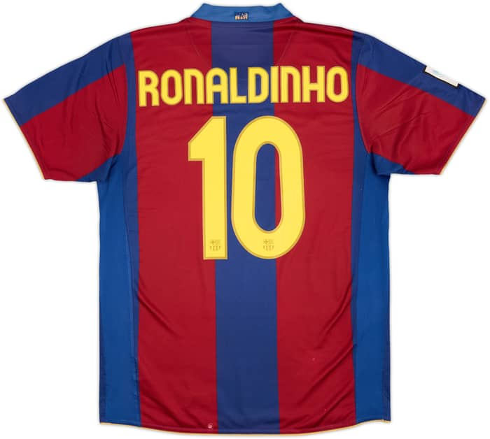 2007-08 Barcelona Home Shirt Ronaldinho #10 - 5/10 - (M)