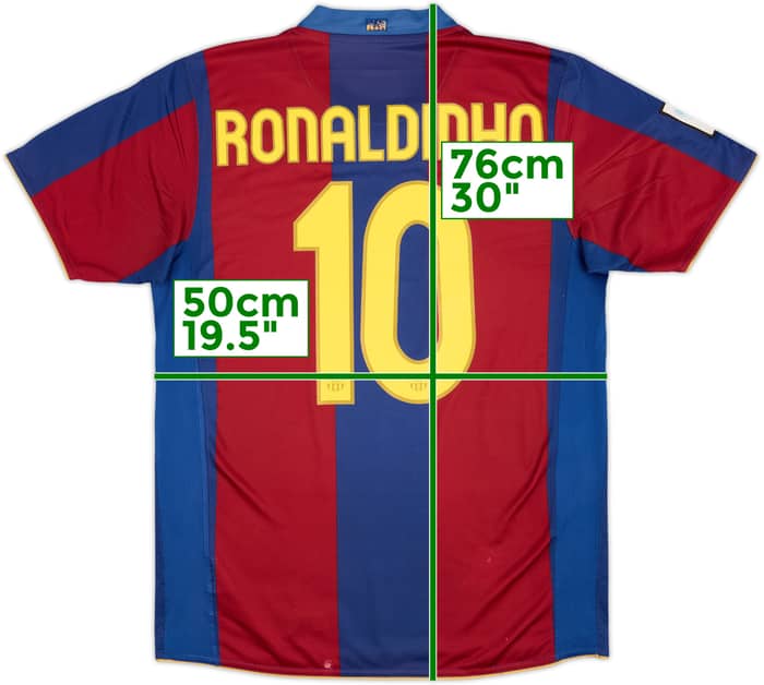 2007-08 Barcelona Home Shirt Ronaldinho #10 - 5/10 - (M)