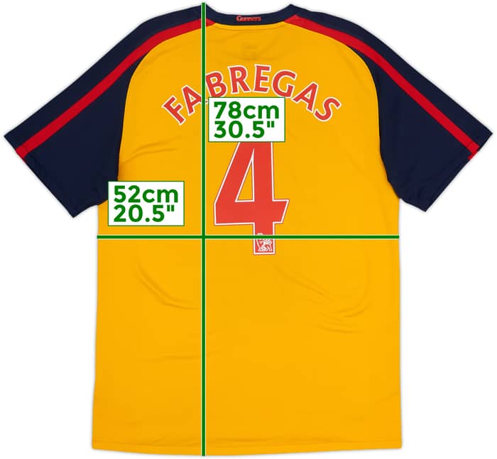 2008-09 Arsenal Camiseta Visitante Fabregas #4 - 6/10 - (M)