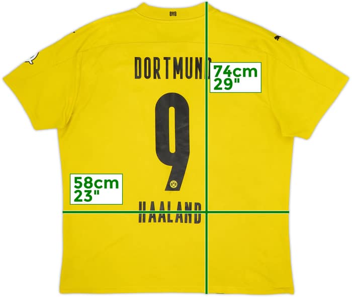 2020-21 Borussia Dortmund Home Shirt Haaland #9 - 6/10 - (XL)