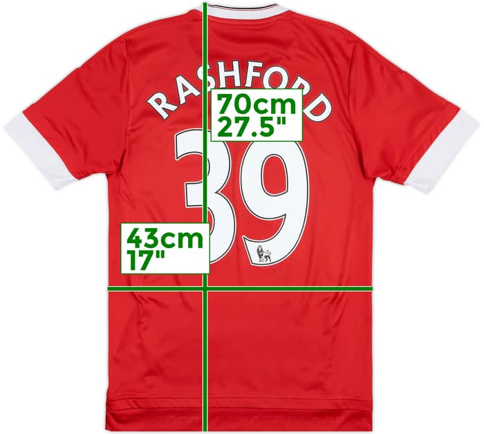 2015-16 Manchester United Home Shirt Rashford #39 - 6/10 - (S)