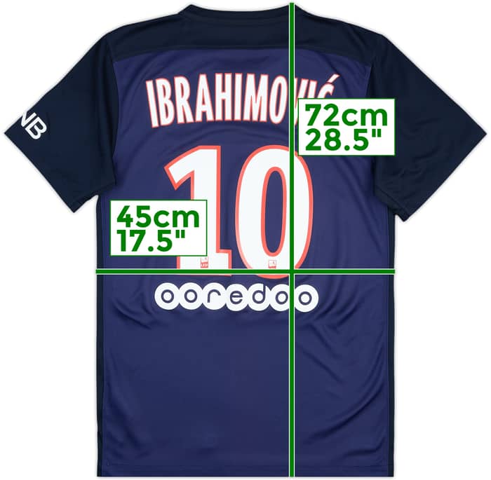2015-16 Paris Saint-Germain Camiseta Local Ibrahimovic #10 - 9/10 - (S)