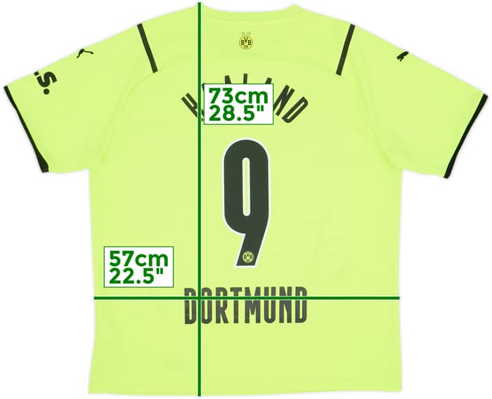 2021-22 Borussia Dortmund European Home Shirt Haaland #9 - 8/10 - (XL)