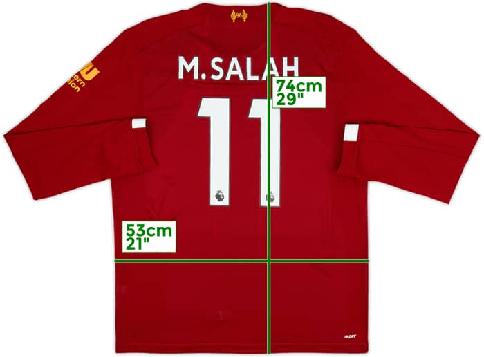 2019-20 Liverpool Home L/S Shirt M.Salah #11 - 9/10 - (L)