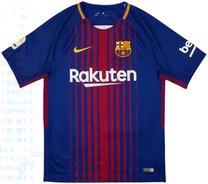 2017-18 Barcelona Home Shirt Suarez #9 - 9/10 - (S)