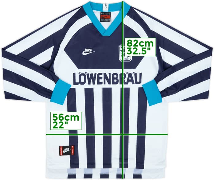 Camiseta de visitante de manga larga del 1860 Munich 1995-96 - 8/10 - (L)