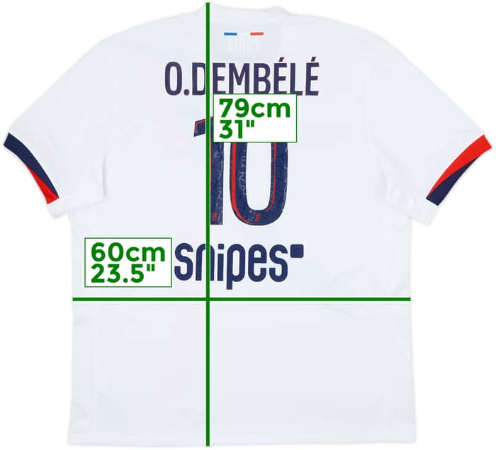 2024-25 Paris Saint-Germain Away Shirt O.Dembele #10 - 10/10 - (XL)