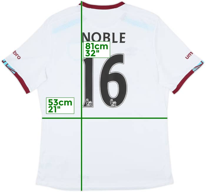 2016-17 West Ham Away Shirt Noble #16 - 8/10 - (XL)