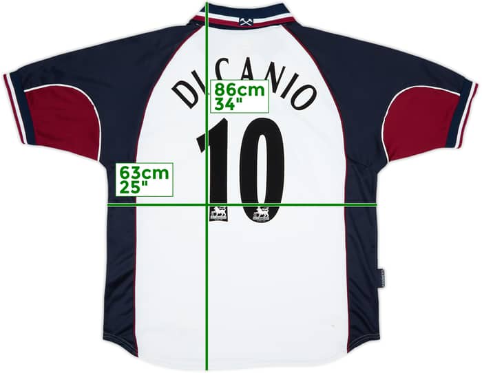 1999-01 West Ham Away Shirt Di Canio #10 - 8/10 - (XL)