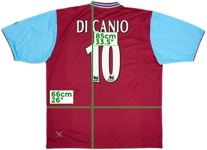 2001-03 West Ham Home Shirt Di Canio #10 - 8/10 - (XXL)