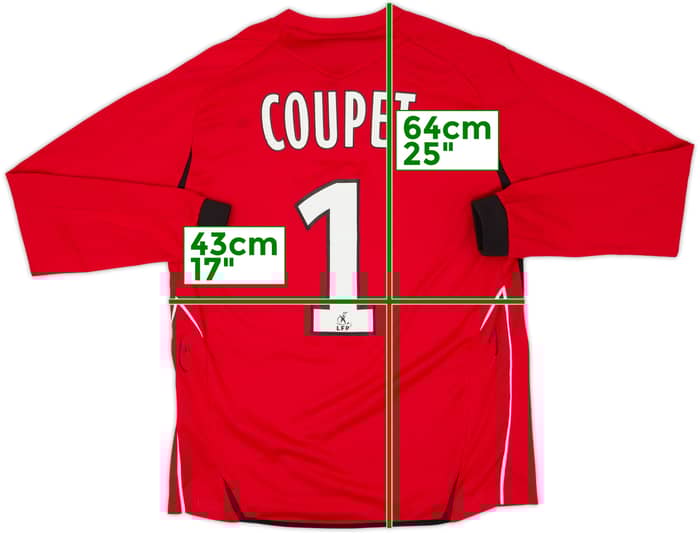 2007-08 Lyon GK Shirt Coupet #1 - 7/10 - (L.Boys)
