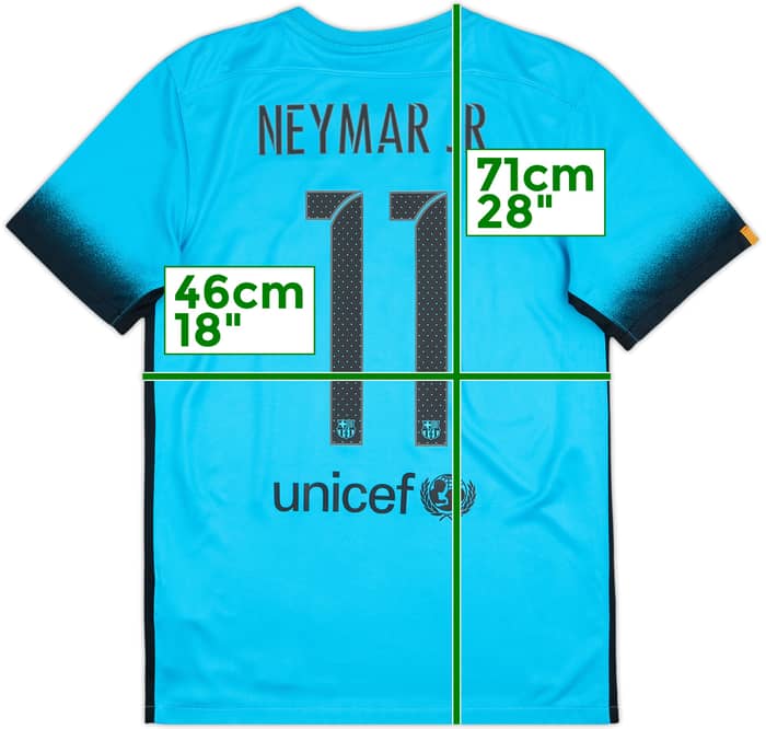2015-16 Barcelona Third Shirt Neymar Jr #11 - 7/10 - (S)