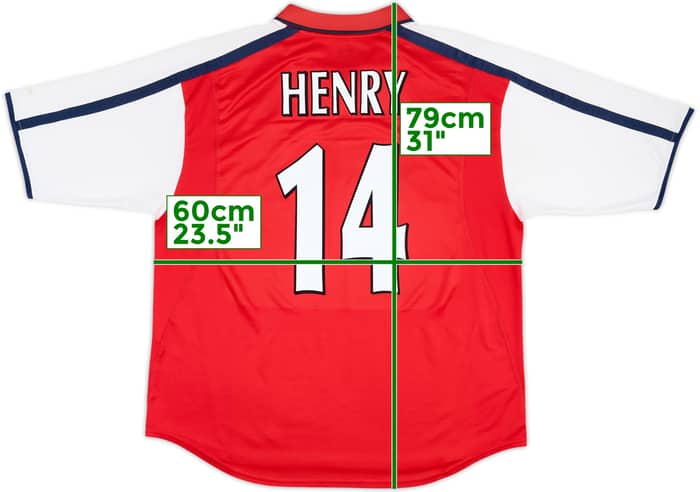 2000-02 Arsenal Home Shirt Henry #14 - 8/10 - (XL)