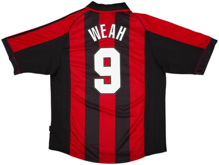 1998-00 AC Milan Home Shirt Weah #9 - 7/10 - (XL)