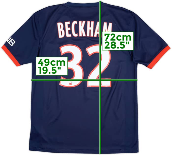 2013-14 Paris Saint-Germain Home Shirt Beckham #32 - 7/10 - (M)
