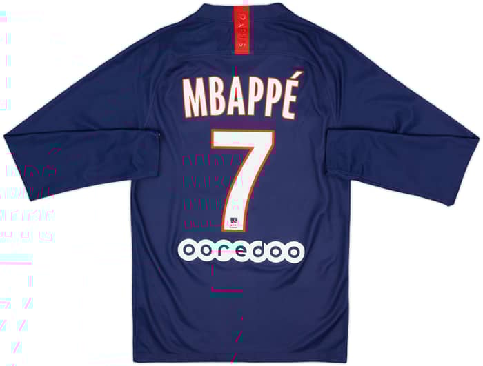 2019-20 Paris Saint-Germain Home L/S Shirt Mbappe #7 - 9/10 - (XS)
