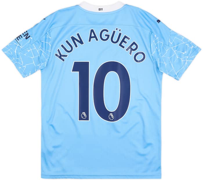 2020-21 Manchester City Home Shirt Kun Aguero #10 - 8/10 - (S)