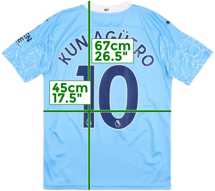 2020-21 Manchester City Home Shirt Kun Aguero #10 - 8/10 - (S)