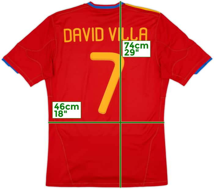 Camiseta de local de España 2009-10 David Villa #7 - 6/10 - (M)