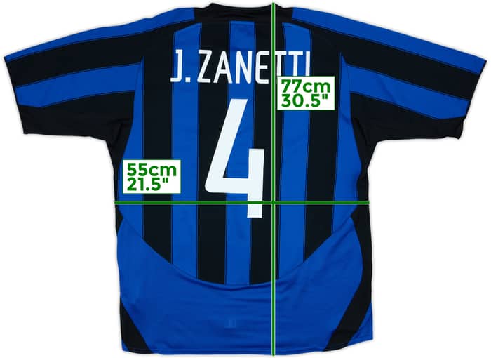2003-04 Inter Milan Home Shirt J.Zanetti #4 - 8/10 - (L)