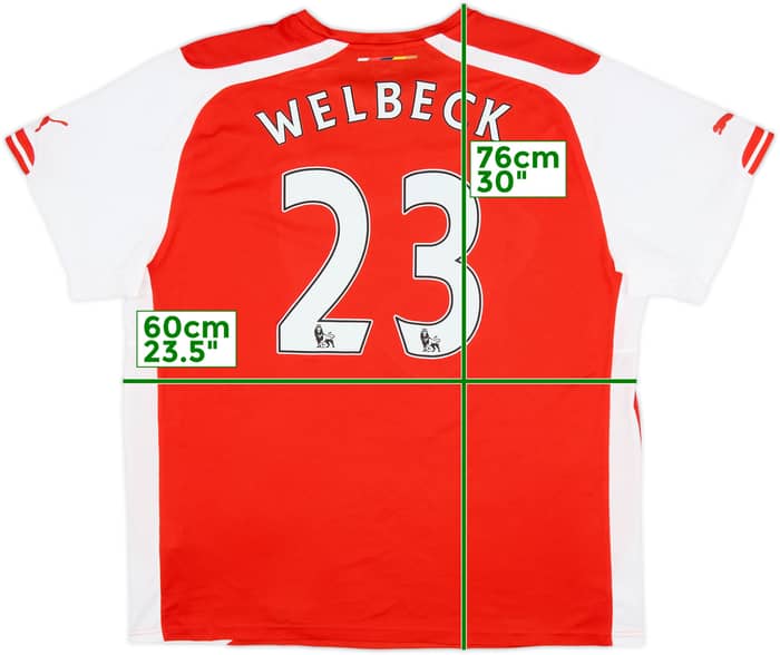 2014-15 Arsenal Home Shirt Welbeck #23 - 6/10 - (XXL)