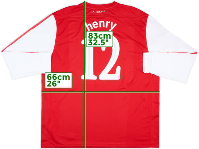 2011-12 Arsenal Home L/S Shirt Henry #12 - 9/10 - (3XL)