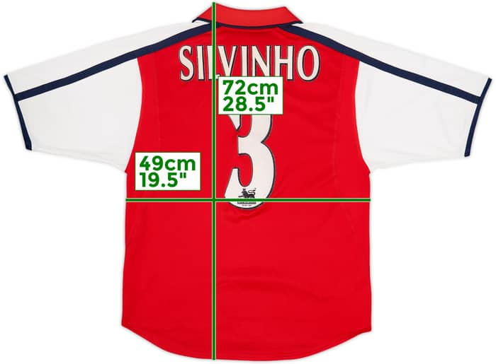 2000-02 Arsenal Home Shirt Silvinho #3 - 8/10 - (S)