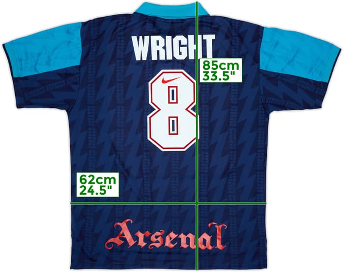 1994-95 Arsenal Away Shirt Wright #8 - 8/10 - (XXL)