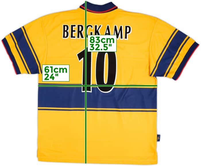 1997-99 Arsenal Away Shirt Bergkamp #10 - 9/10 - (XXL)