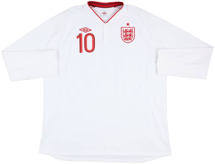 2012-13 England Home L/S Shirt Rooney #10 - 8/10 - (3XL)