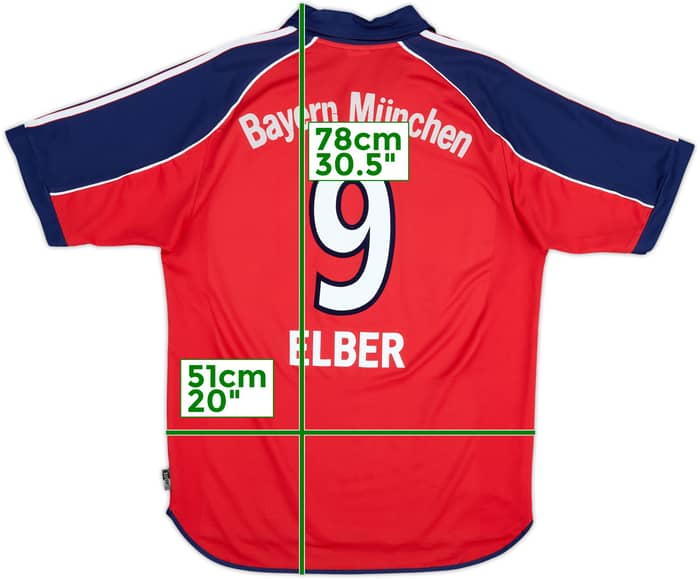 1999-01 Bayern Munich Home Shirt Elber #9 - 6/10 - (M)