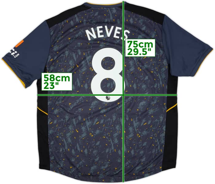 2021-22 Wolves Away Shirt Neves #8 - 8/10 - (XXL)