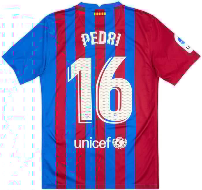 2021-22 Barcelona Home Shirt Pedri #16 - 10/10 - (S)
