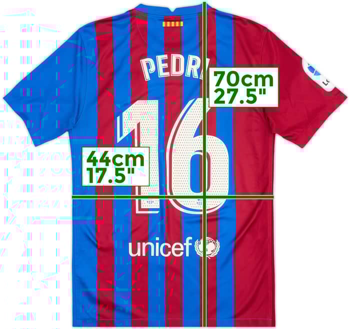 2021-22 Barcelona Home Shirt Pedri #16 - 10/10 - (S)