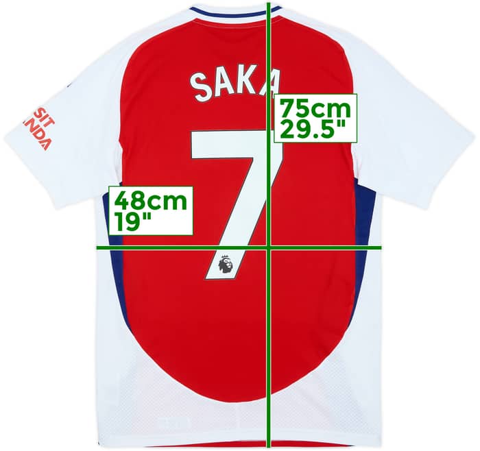 2024-25 Arsenal Home Shirt Saka #7 - 10/10 - (S)