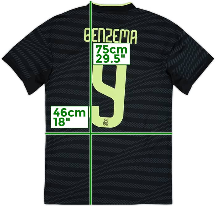 2022-23 Real Madrid Third Shirt Benzema #9 - 9/10 - (S)