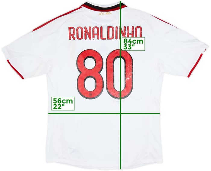 2009-10 AC Milan Away Shirt Ronaldinho #80 - 4/10 - (XL)