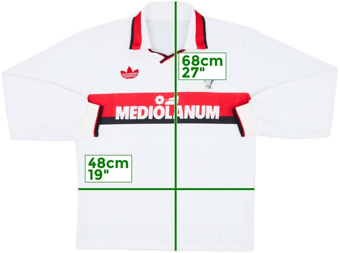 1990-91 AC Milan Away L/S Shirt - 5/10 - (S)