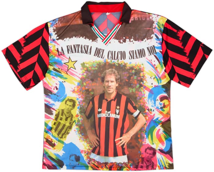 1990s AC Milan 'Il Massimo' Graphic Fan Shirt Baresi #6 - 9/10 - (L)